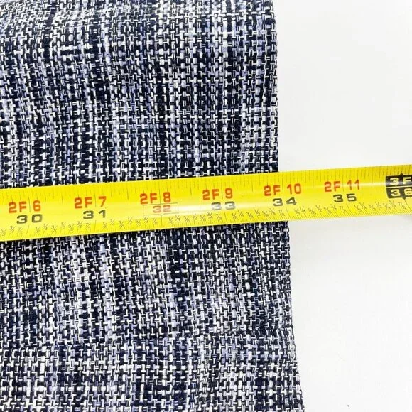 Liz Claiborne Petite 10P Navy Tweed Pea Coat 100% Silk Shell Button Front Jacket - Picture 5 of 13